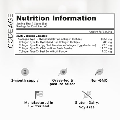 Codeage Multi Collagen Protein Powder Peptides, 2-Month Supply, Hydrolyzed, Type I, II, III, V, X Grass Fed CodeageUS supplements