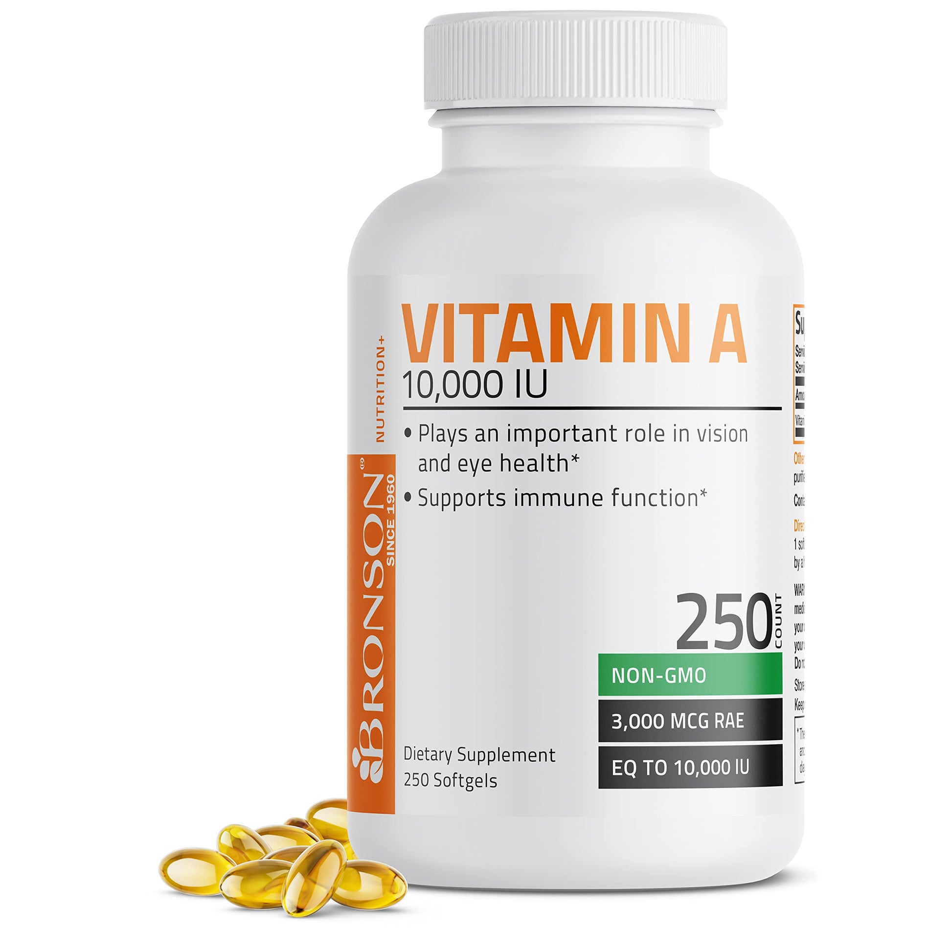 Bronson Vitamin A 10,000 IU Premium Non-GMO Formula Supports Healthy Vision BronsonUS supplements