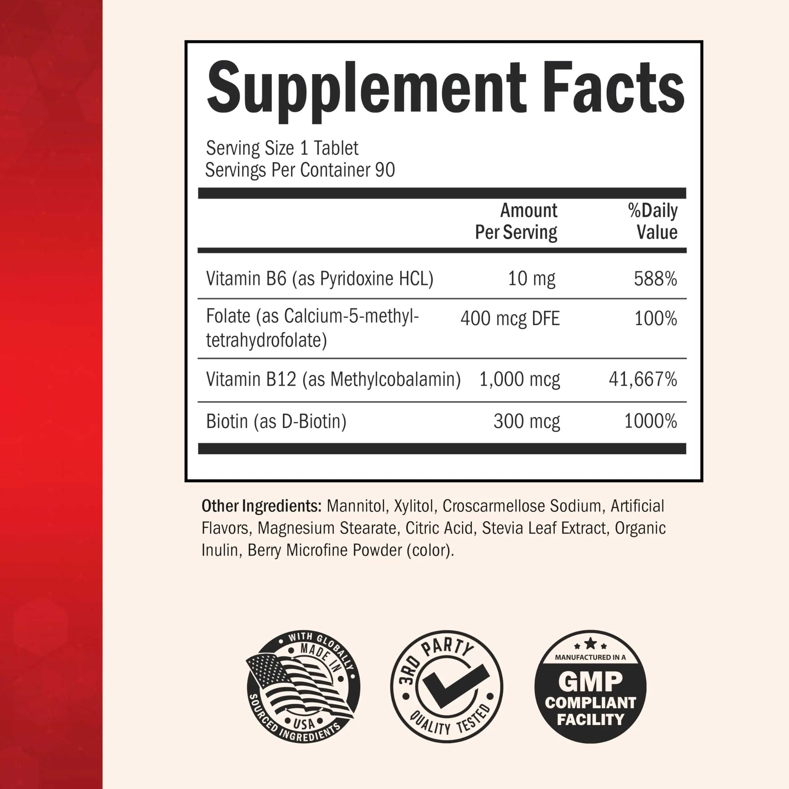 BioSchwartz Bariatric B12 Plus Dissolvable Tablets - 1000mcg Vitamin B12, Vitamin B6, Folate, Biotin - Cherry Strawberry Flavor BioSchwartzAu supplements