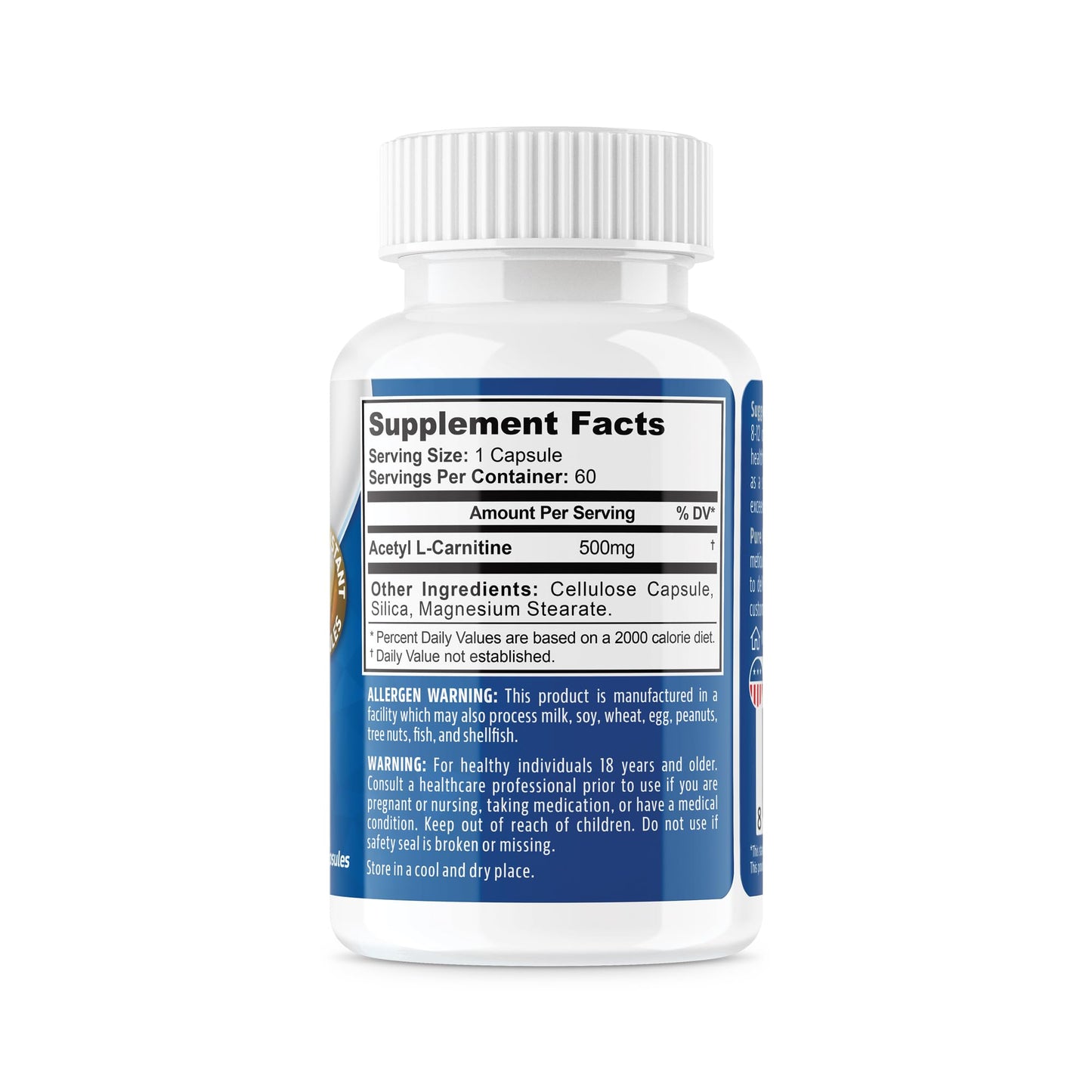 NeuropAWAY Elements Acetyl L-Carnitine 500mg 60ct Acid Resistant Capsules (60 500mg NeuropAWAYUS supplements
