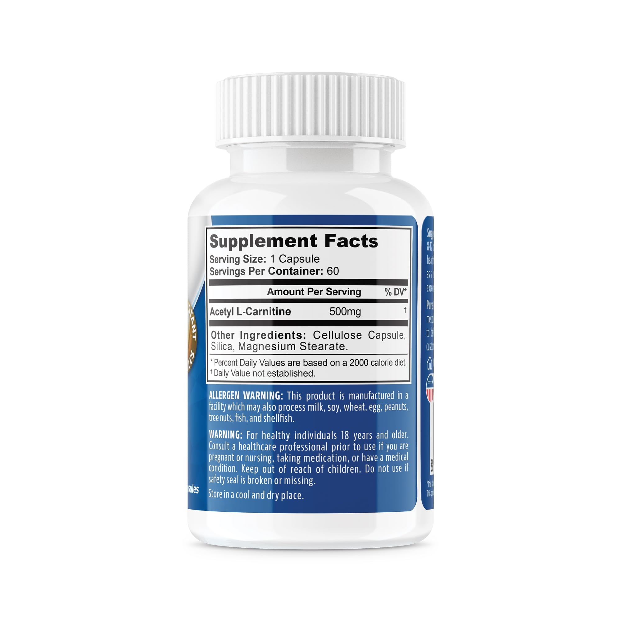 NeuropAWAY Elements Acetyl L-Carnitine 500mg 60ct Acid Resistant Capsules (60 500mg NeuropAWAYAu supplements