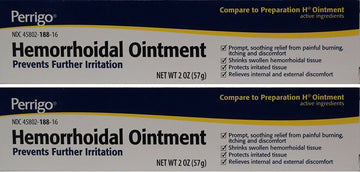 Hemorrhoidal Pain Relief Ointment Generic for Preparation H for Fast Relieves of Internal and External Hemorrhoid Symptoms 2 oz. Per Tube Pack of 2 Total 4 oz. PERRIGO PHARMACEUTICALS CompanyAu supplements
