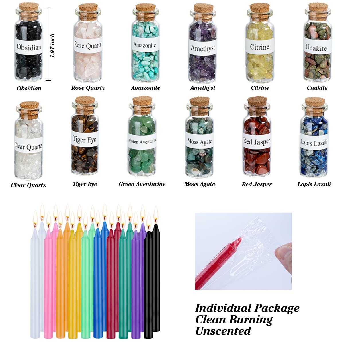 JUSTASHOW 61PCS Witchcraft Supplies for Wiccan Spells, Witchcraft Starter Kit, Spell Candles JUSTASHOWAu supplements