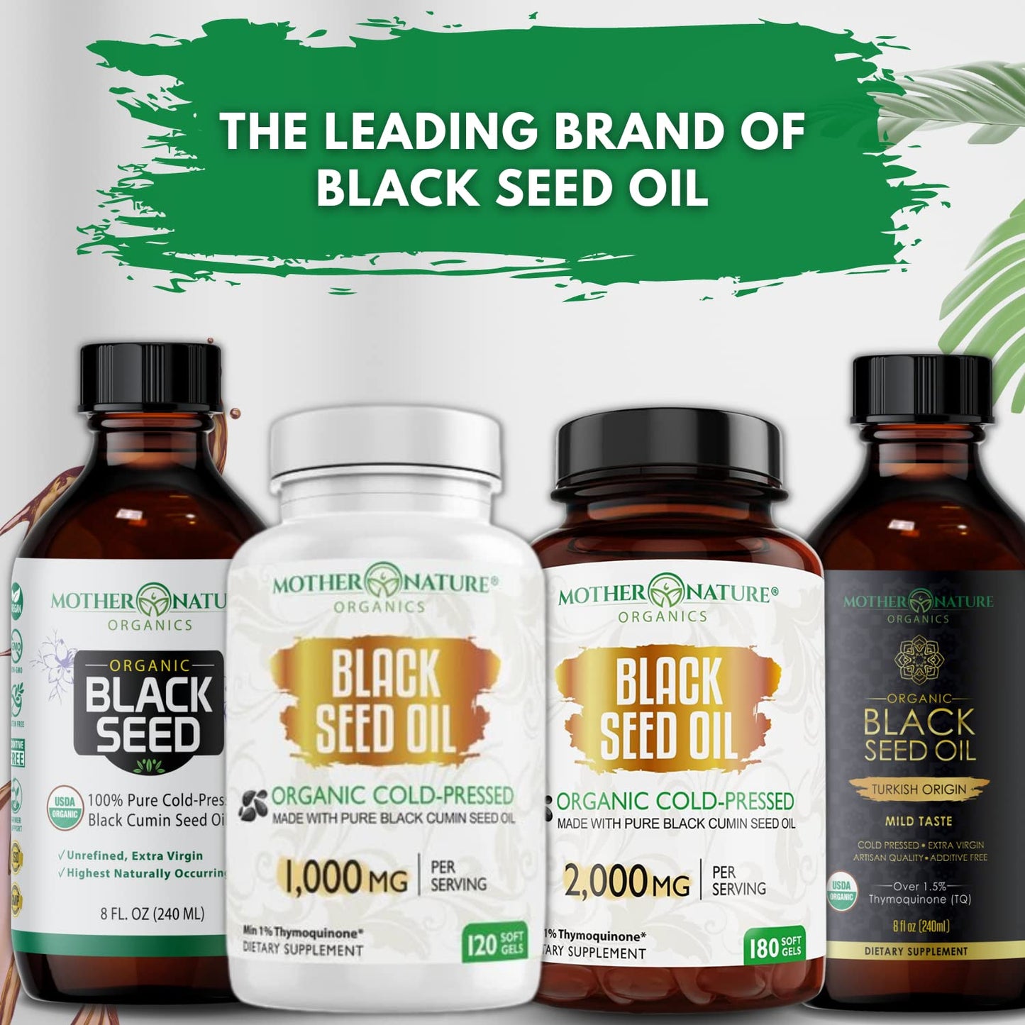 Black Seed Oil Capsules - 120 Count (Organic, Non-GMO Liquid) Premium Cold Pressed Mother Nature Organics Superfoods For Organic LivingUS supplements