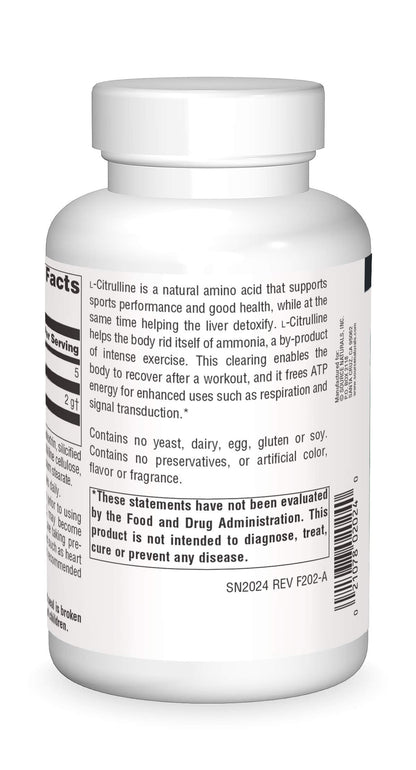 Source Naturals L-Citrulline 1000mg - Nitric Oxcide Booster - 120 Tablets Source NaturalsUS supplements