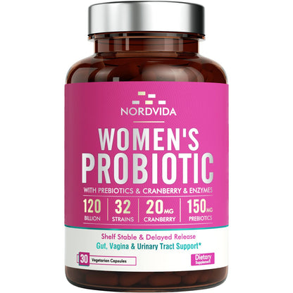 NordVida Women's Probiotic, 120 Billion & 32 Strains, Shelf Stable Probiotic for Gut NordvidaUS supplements