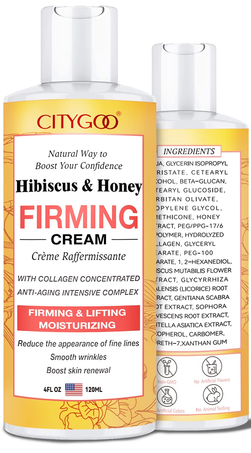 Hibiscus and Honey Firming Cream, Skin Tightening Lotion, Reduces the Look of Neck Lines CITYGOOAu supplements