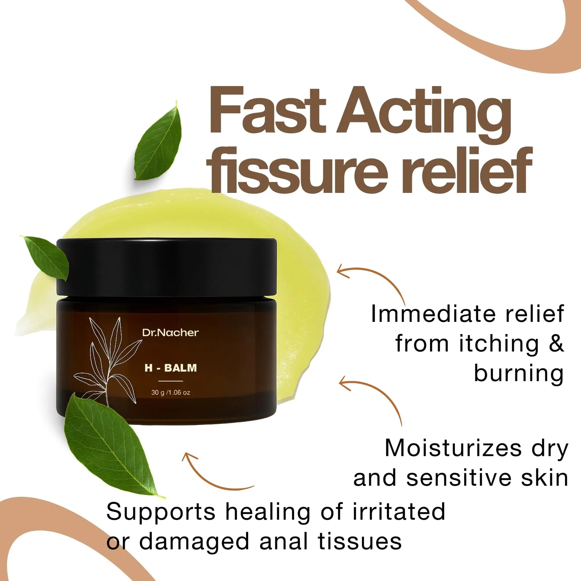 Dr. Nacher H-Balm. Rectal Natural Balm for Fissure, Hem Related discomfort. with Sophora & 12 Herbal Extracts. Soothes Irritation. Fast-Acting. Safe for Sensitive Areas and Postnatal. for Men & Women Dr. NacherAu supplements