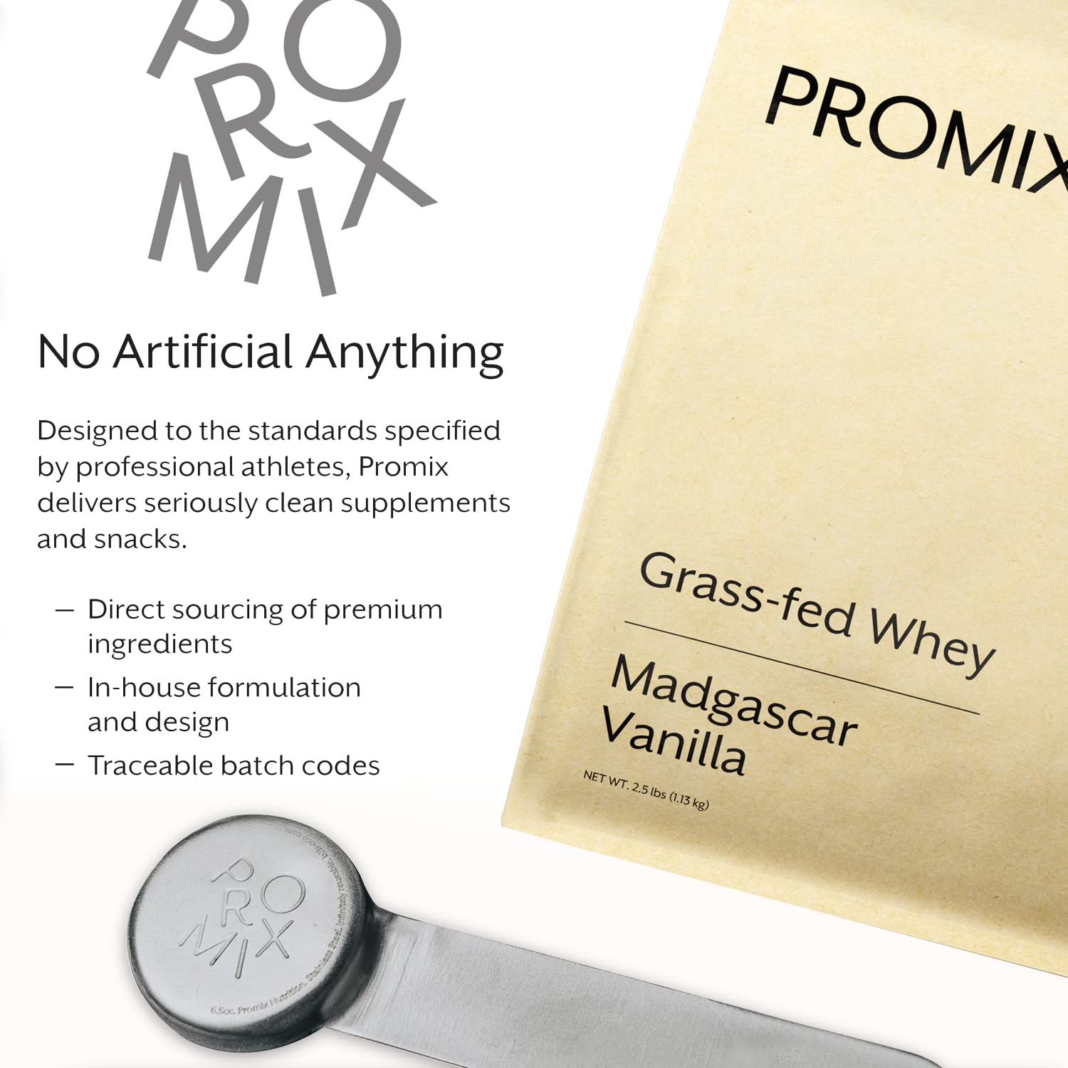 Promix Whey Protein Powder, Vanilla - 2.5lb Bulk - Grass-Fed & 100% All Natural ProMix NutritionUS supplements