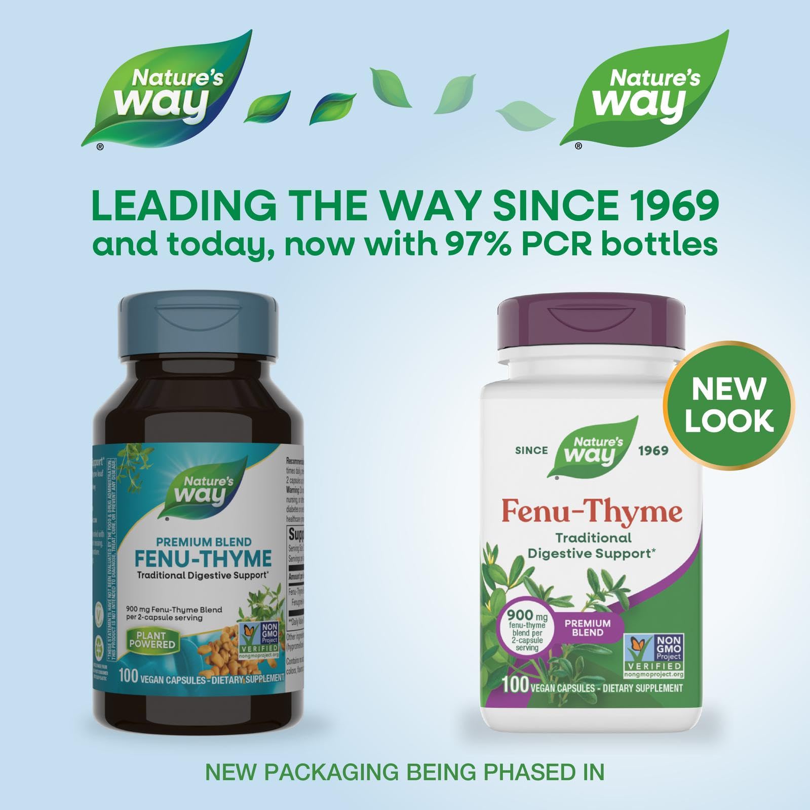Nature's Way Fenu-Thyme - Traditional Digestive Support Blend* - 900 mg of Thyme & Fenugreek per 2-Capsule Serving - Non-GMO Project Verified & Dairy Free - 100 Vegan Capsules Nature's WayAu supplements