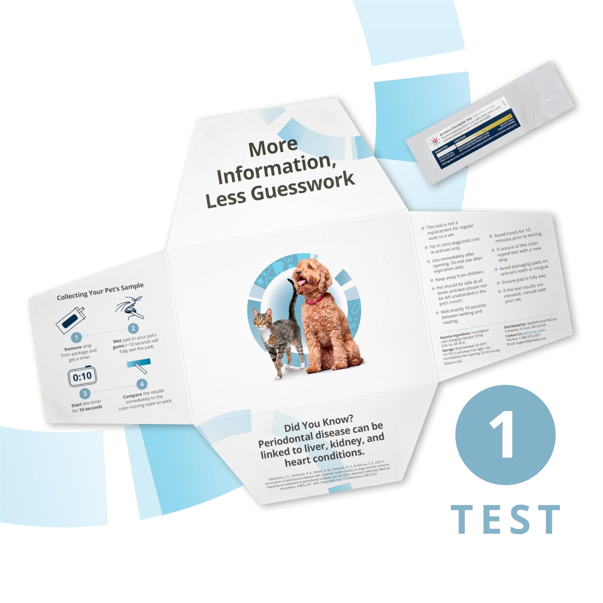 Petivity At-Home Oral Health Test for Cats & Dogs — 10-Second Dental Check Kit by Purina — Simple Saliva Swab to Detect Bad Breath & Gum Issues - (Pack of 1) petivityAu supplements