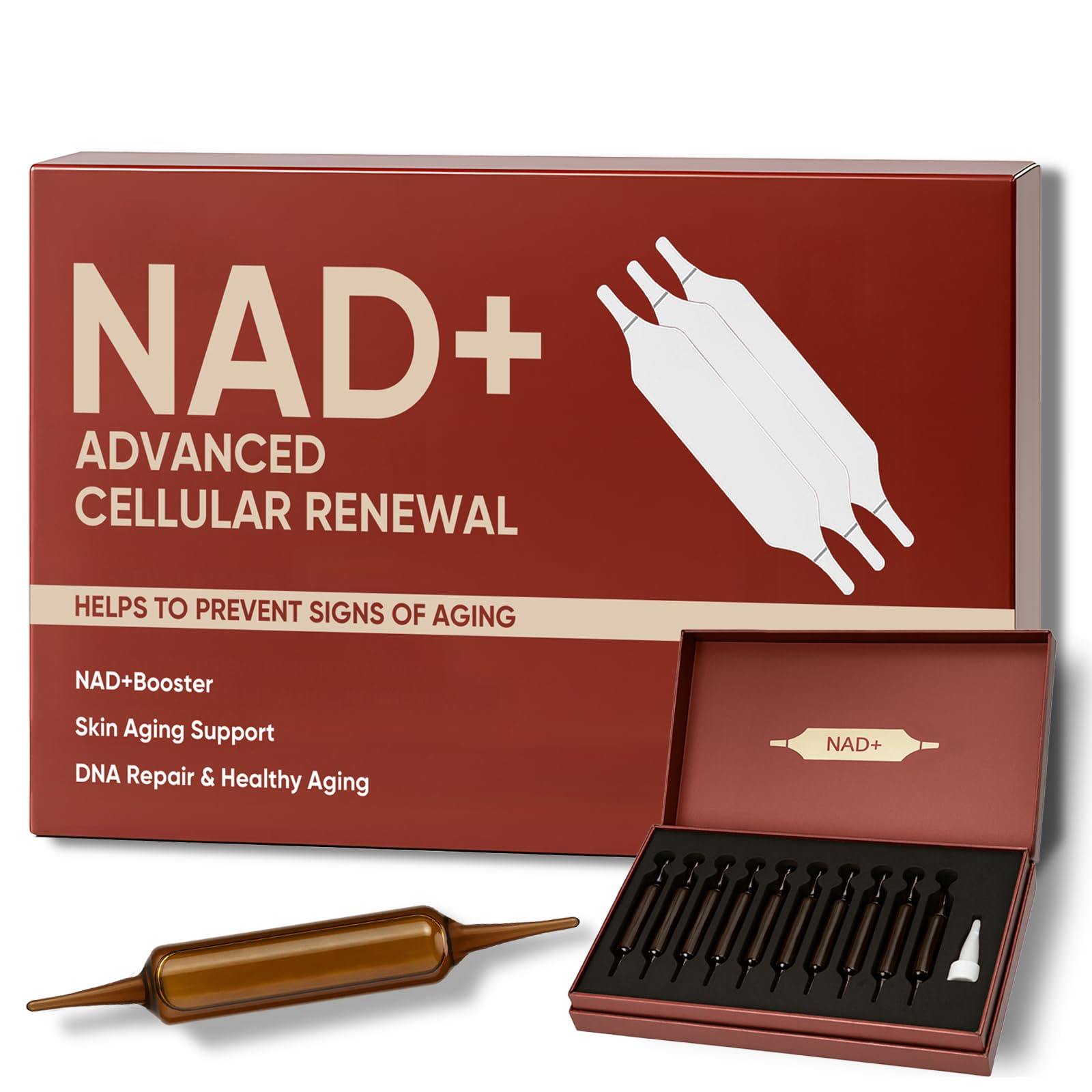 NAD+Advanced Cellular Renewal - 1200mg NAD+Liquid Supplements for Energy & Focus - 10 Vials (1) LexenicAu supplements