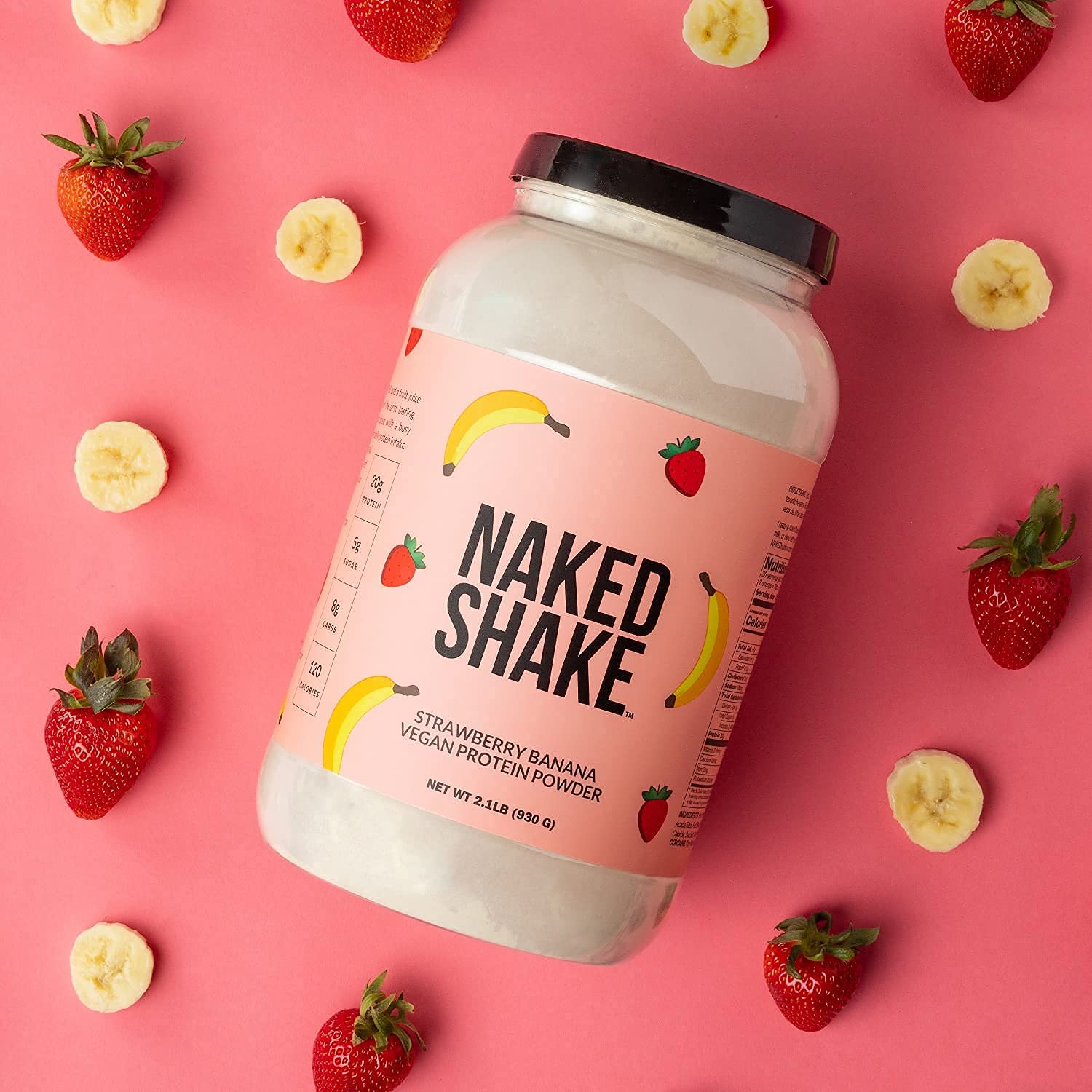 NAKED nutrition Naked Shake - Vegan Protein Powder, Strawberry Banana - Flavored Plant NAKEDUS supplements