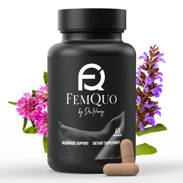 FemQuo by Dr. Honey Menopause & Perimenopause Support for Women Non Hormonal OBGYN Formulated with Rhapontic Rhubarb Red Clover Hops &Sage to Help Hot Flashes Night Sweats Sleep and Mood 60 Capsules FemQuo by Dr. HoneyAu supplements