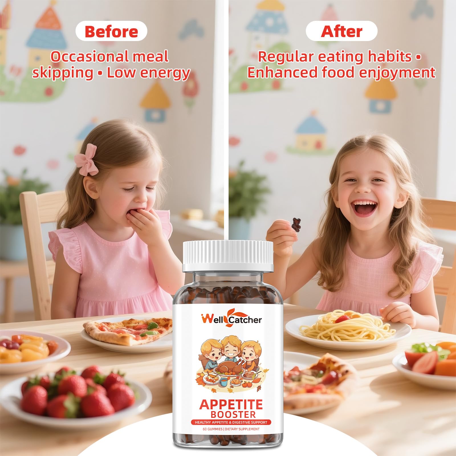Appetite Booster Gummies for Kids Adults: Appetite Support Supplement with Bromelain Hawthorn Zinc Vitamin B12 for Healthy Digestive & Nutritional Balance, Sugar Free Mixed Fruit Flavor Vegan 30 Days WellcatcherAu supplements