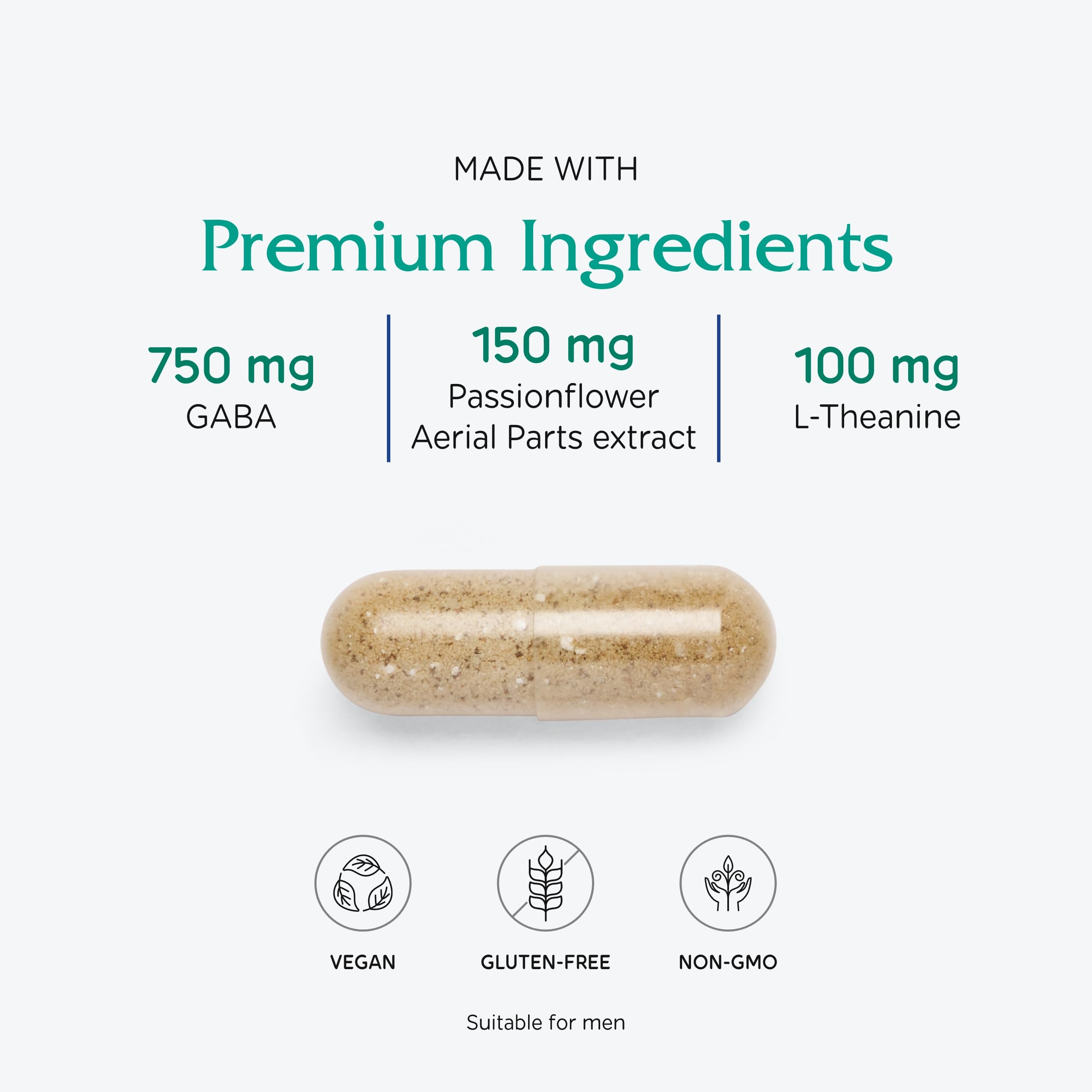 Vitanica, GABA Ease, Calming Support, Vegan, 60 Capsules VitanicaAu supplements