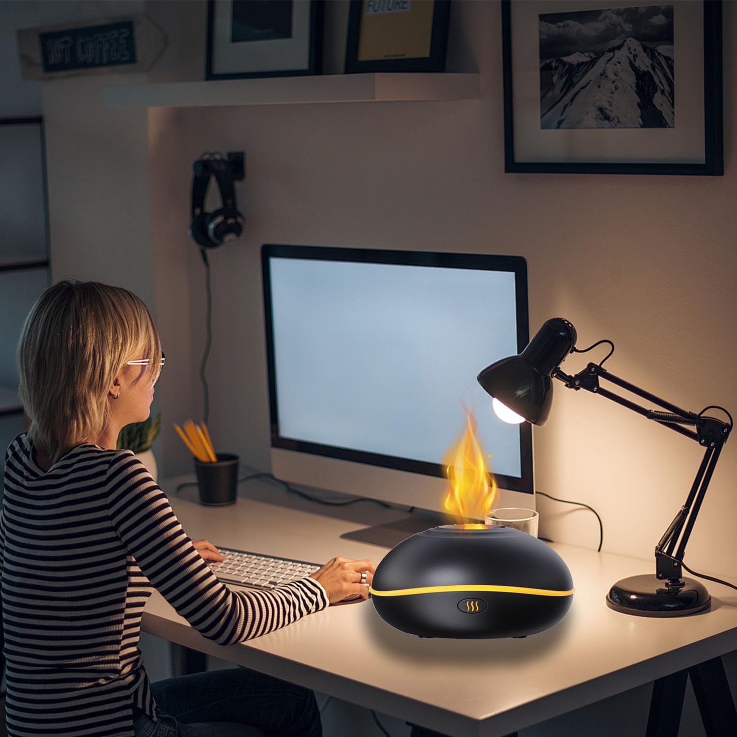 Lotnafee Colorful Flame Fire Diffuser Humidifier, Upgraded Scent Diffuser for Essential Oils Home,Office,Yoga LotnafeeAu supplements