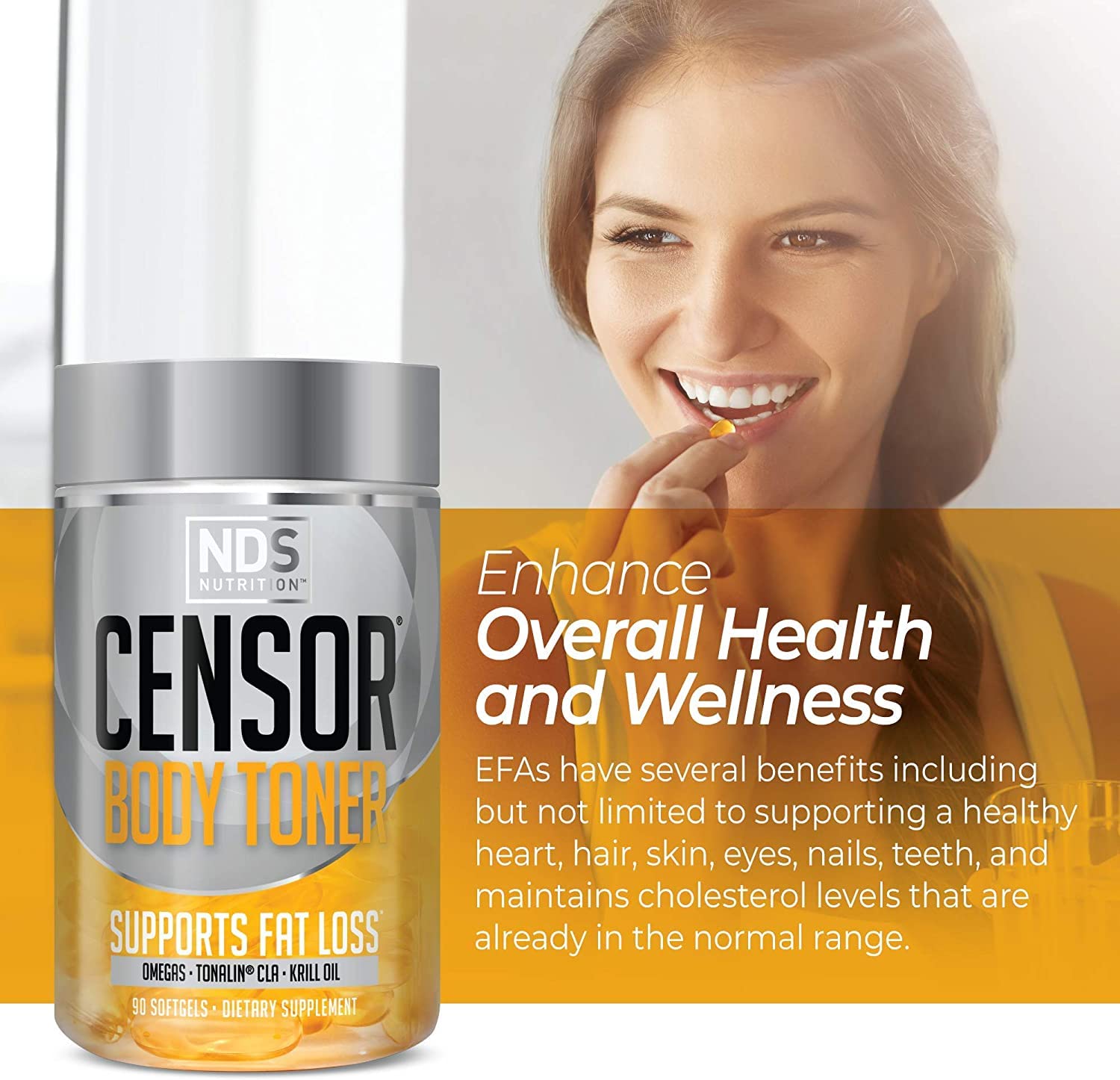 Censor NDS Nutrition Fat Loss and Body Toner with CLA, Fish Oil, Safflower and Omega 3-6-9 Blend CensorUS supplements