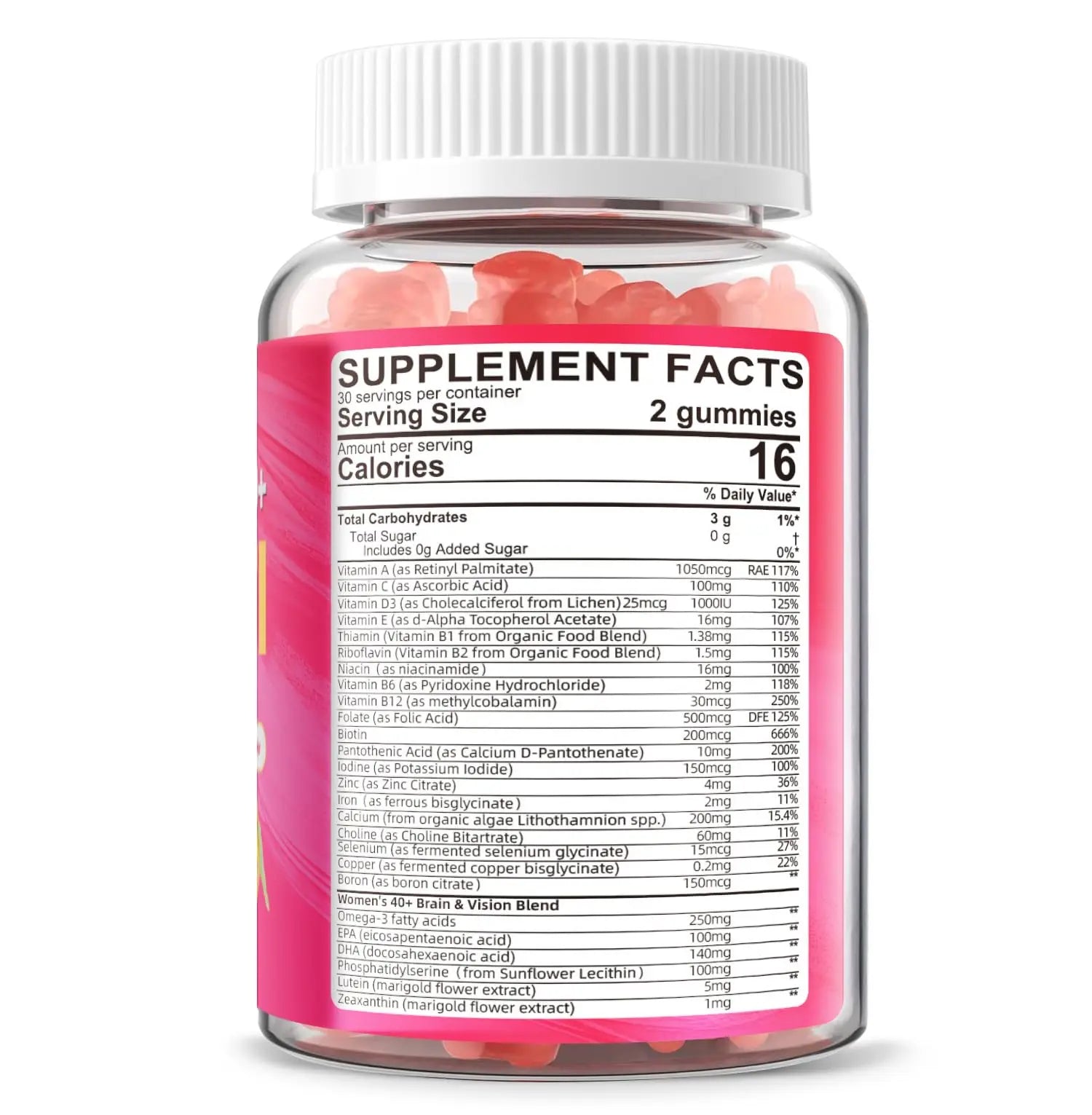 Lerinettia Multivitamin for Women Gummies for 40+ with Omega-3, Niacinamide, B-Complex, Lutein, Iron, Choline, Phosphatidylserine, Vitamin D3 LerinettiaAu supplements