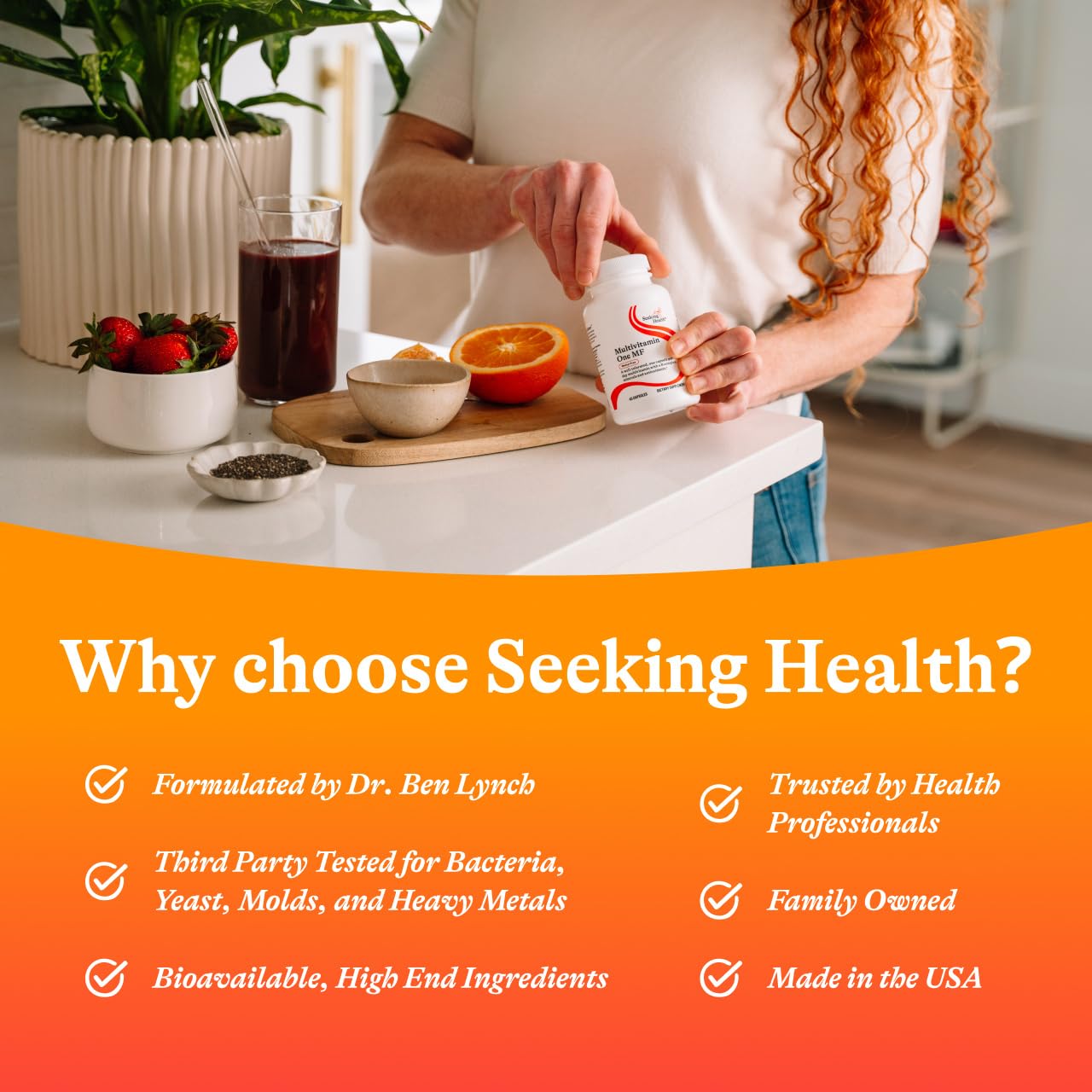 Seeking Health Multivitamin One MF - MTHFR Support Supplement with Calcium Folinate & Vitamin B12 - Easy-to-Digest - Methyl-Free Vegetarian Capsule - 45 Veggie Capsules Seeking HealthAu supplements