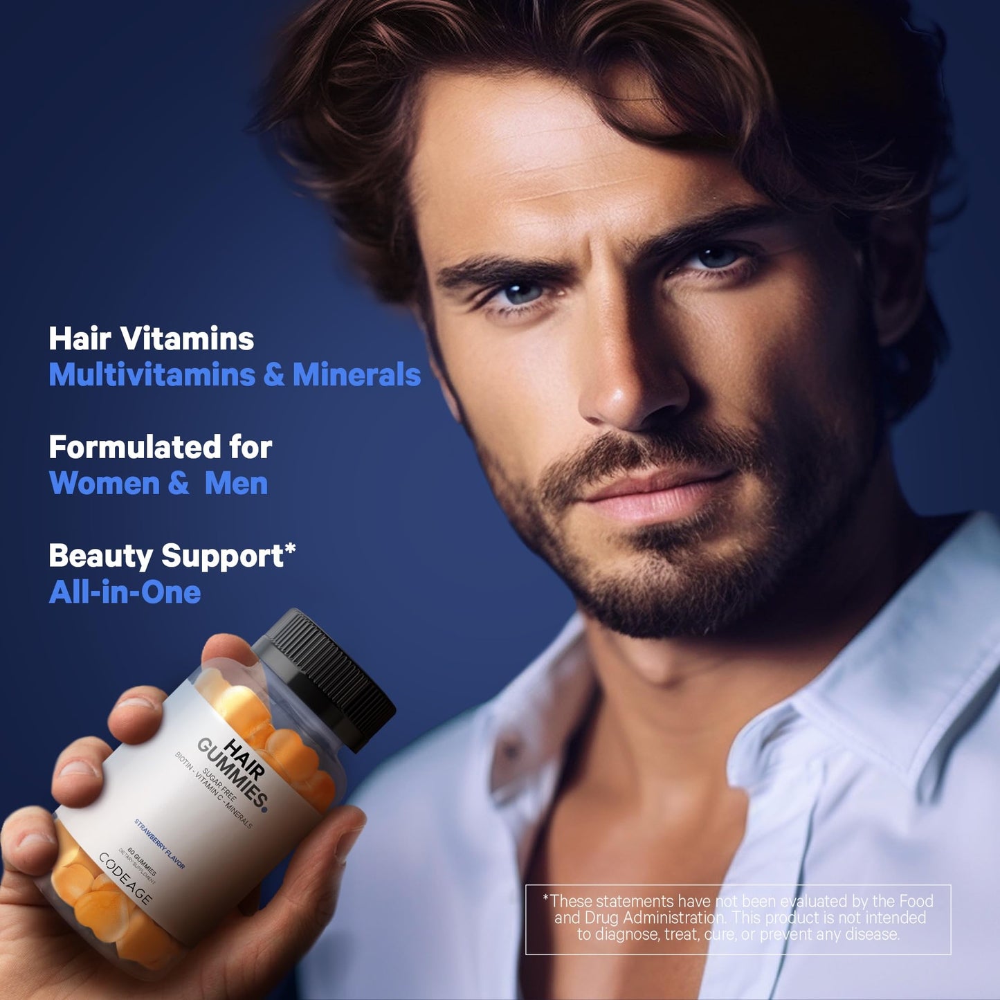 Codeage Hair Gummies, Biotin 5000 mcg, Sugar Free Growth Gummy Vitamins A, C, B6, B12, D3, Zinc, Inositol Supplement CodeageUS supplements