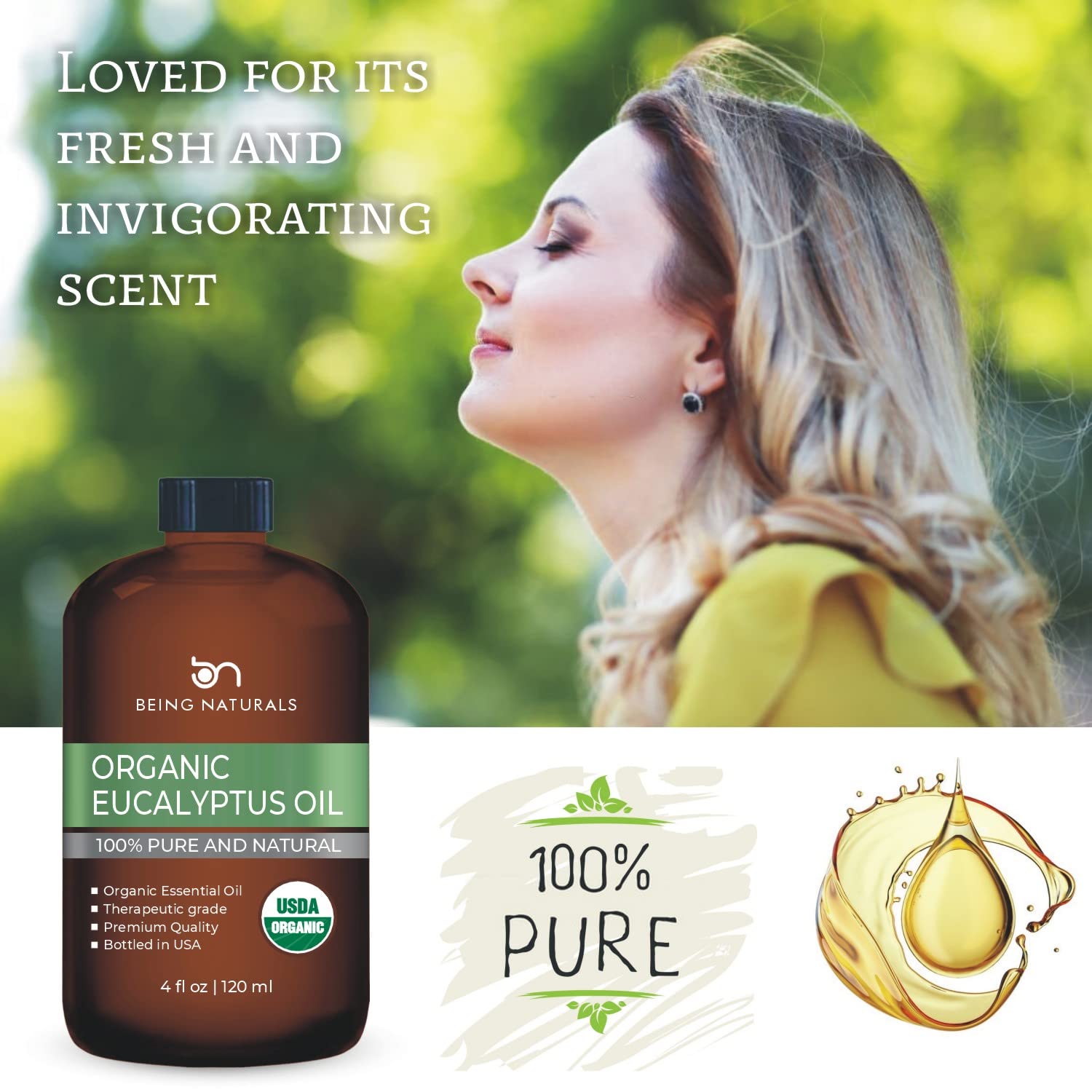 Organic Eucalyptus Essential Oil - Huge 4 FL OZ - 100% Pure & Natural – Premium Natural Oil Being NaturalsAu supplements