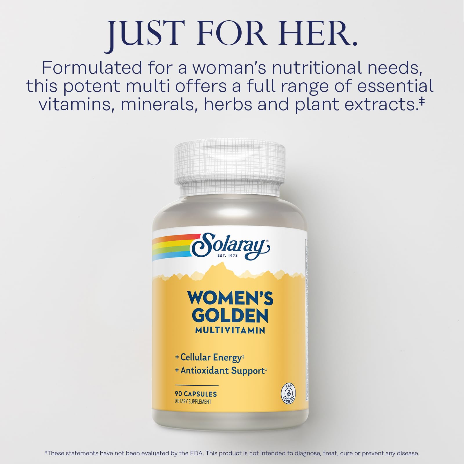 SOLARAY Women's Golden Multivitamin Supplement - Daily Wellness Vitamins for Women, Nutrient Rich, Cellular Energy Support Caps, Complex with Vitamins A, C, D, & E, Biotin, Calcium & More- 90 Capsules SOLARAYAu supplements