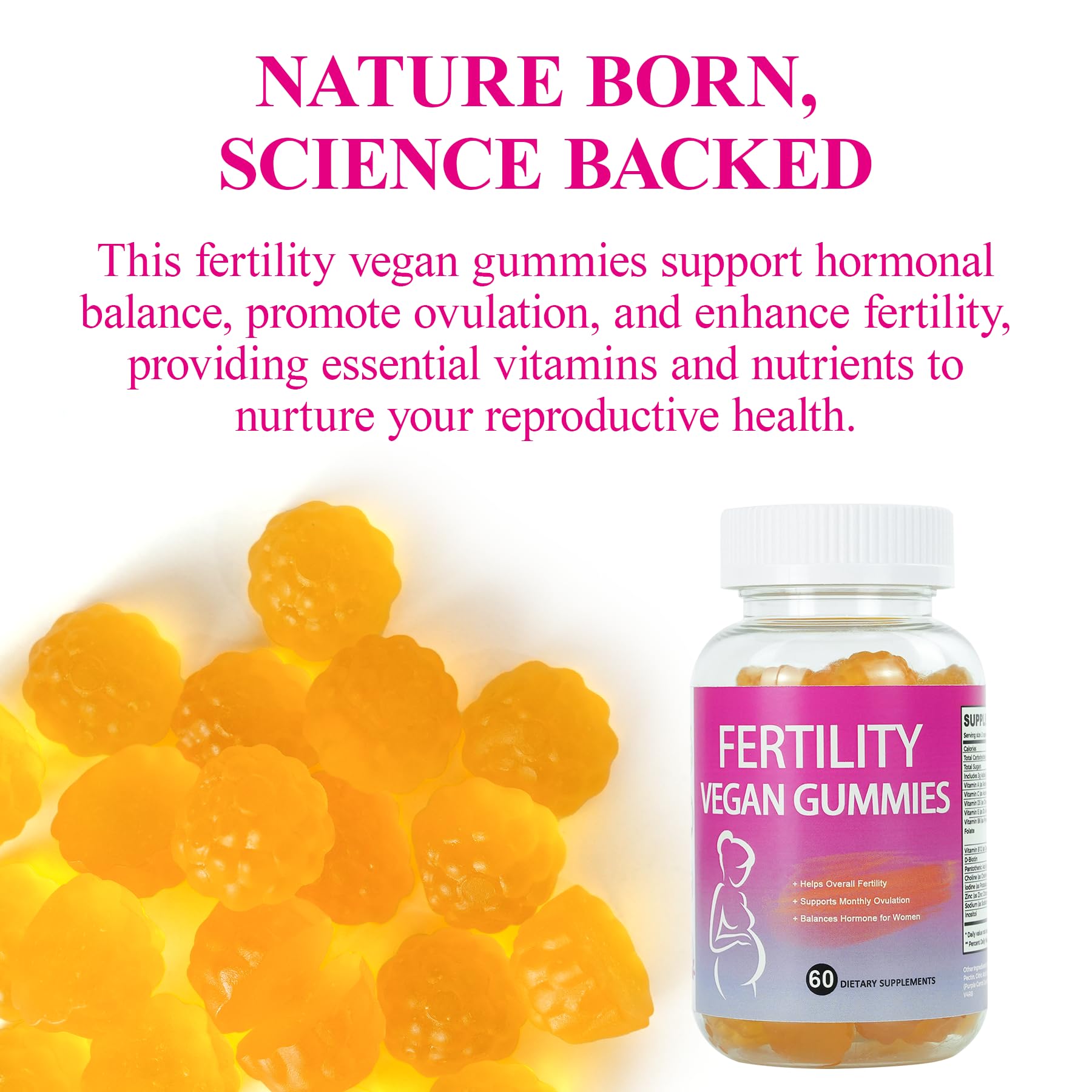 Fertility Gummies for Women to Get Pregnant Fast, Folic Acid Conception Gummies to Boost Fertility for Her, 60 Count Fertility Vitamin Gummy Support Hormone Balance, Ovulation & Period Cycle AromlifeAu supplements