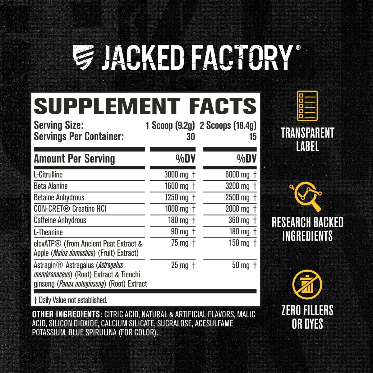 Jacked Factory Nitrosurge Build Pre Workout with Creatine for Muscle Building - Con Cret Creatine Powder & elevATP for Intense Energy, Powerful Pump, Jacked FactoryUS supplements