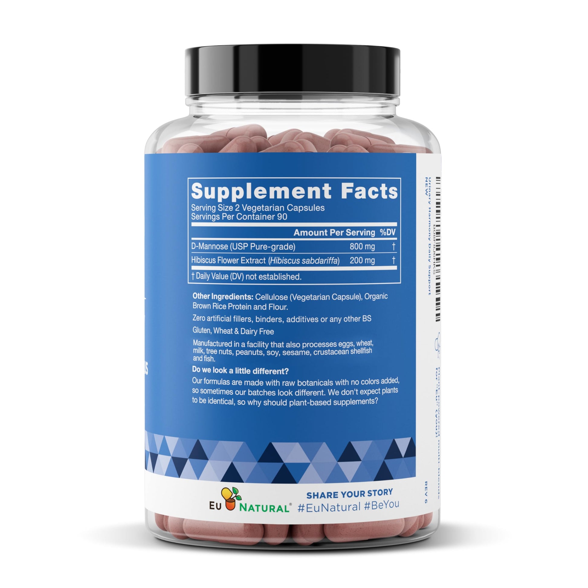Eu Natural Urinary Harmony D-Mannose Supplement - Urinary Tract Health for Women - Fast-Acting Urinary Cleanse & Flush with Clinical-Strength D-Mannose & Hibiscus - 180 Capsules Eu NaturalAu supplements