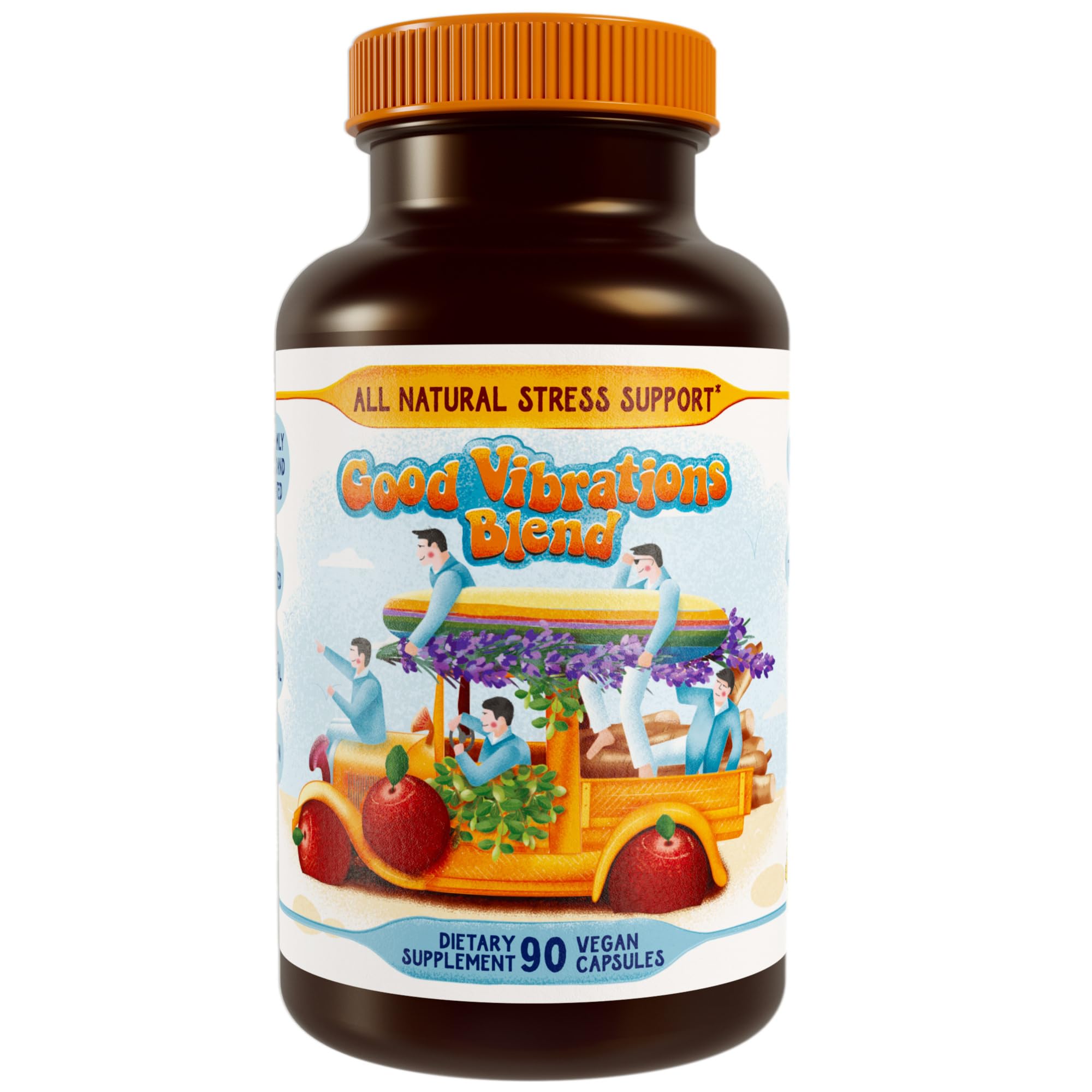 Hippie Farms Stress, Mood, Energy Support - Ashwagandha Root, Lion's Mane & More - Good Vibrations Blend Hippie FarmsAu supplements
