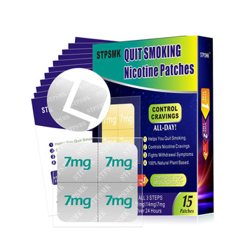 STPSMK Nicotine Patches 28mg - Adjustable 4-Step Dose (28/21/14/7mg) | Plant-Based | 24HR | Quit Smoking & Vaping Kit (15 Patches) STPSMKAu supplements
