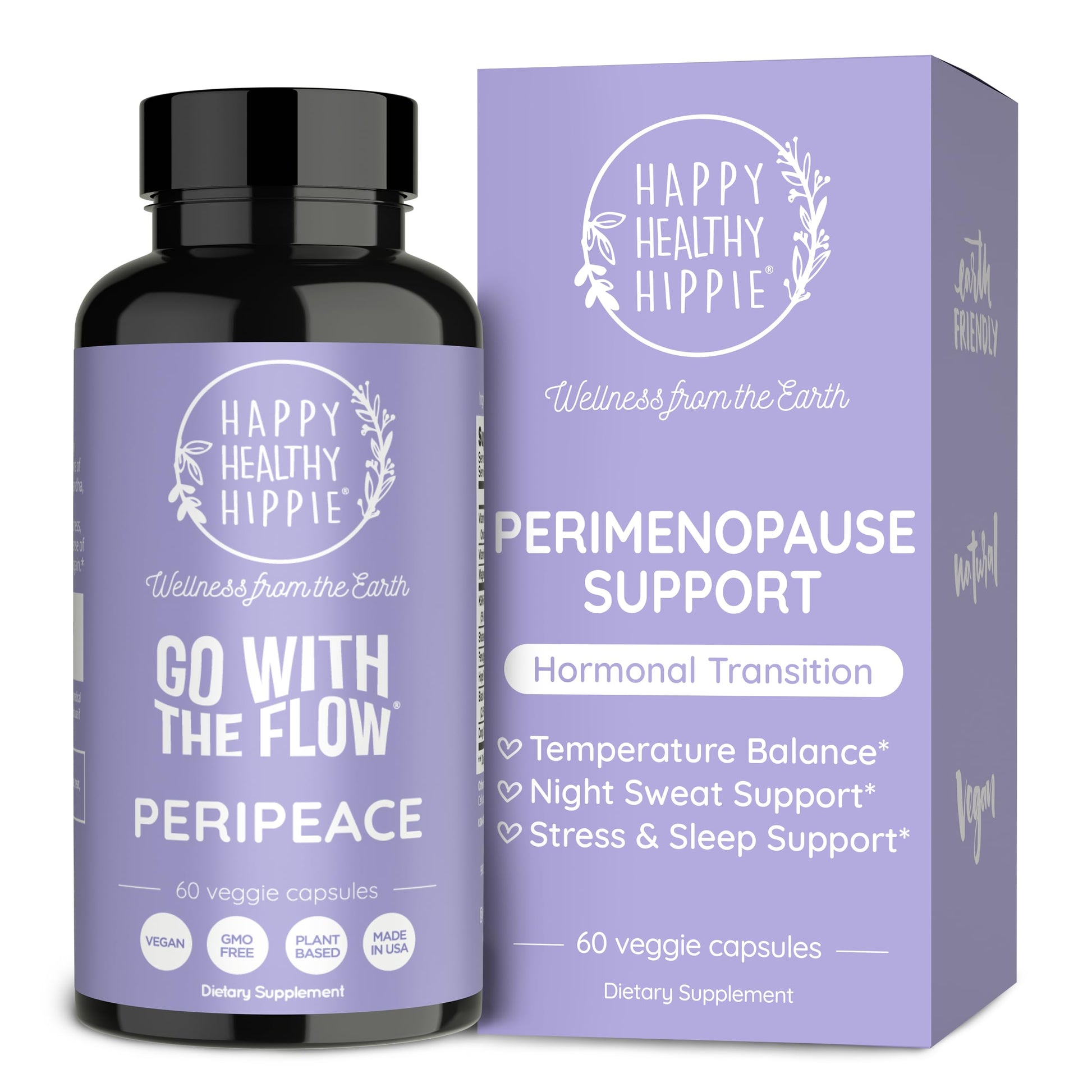 Perimenopause Supplements for Women | Hot Flash, Night Sweat, Mood & Sleep Support | Vegan Hormone Balance Capsules with KSM-66 Ashwagandha, Shatavari & Black Cohosh | Estrogen-Free, 60ct Happy Healthy HippieAu supplements