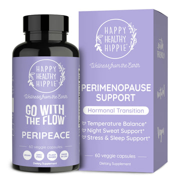 Perimenopause Supplements for Women | Hot Flash, Night Sweat, Mood & Sleep Support | Vegan Hormone Balance Capsules with KSM-66 Ashwagandha, Shatavari & Black Cohosh | Estrogen-Free, 60ct Happy Healthy HippieAu supplements