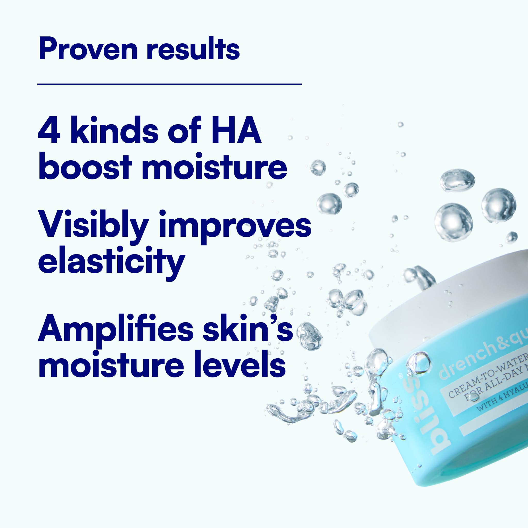 Bliss Drench & Quench Hyaluronic Acid Cream to Water Moisturizer | Lightweight Face Cream with 4 Types of Hyaluronic Acid for All Day Hydration and Plump Skin | Clean Vegan & Cruelty Free 1.7 fl oz BlissAu supplements