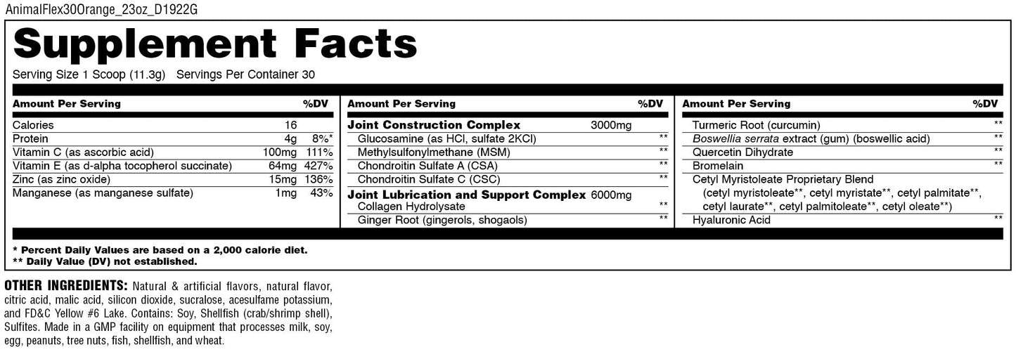 Animal Flex All-in-one Complete Joint Supplement, Turmeric Root Curcumin, Collagen AnimalUS supplements