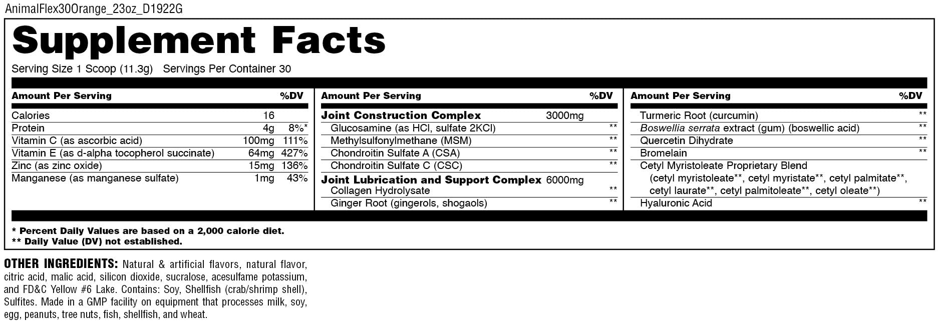 Animal Flex All-in-one Complete Joint Supplement, Turmeric Root Curcumin, Collagen AnimalAu supplements