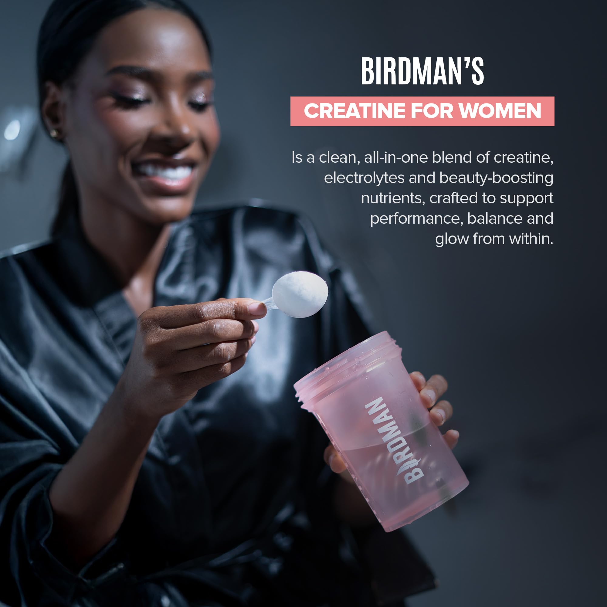 BIRDMAN Creatine for Women | Creatine Monohydrate Powder with Myo & D-Chiro Inositol, Hyaluronic Acid, Zinc, Electrolytes and Vitamins | Sugar Free, Pink Lemonade | 30 Servings BIRDMANAu supplements