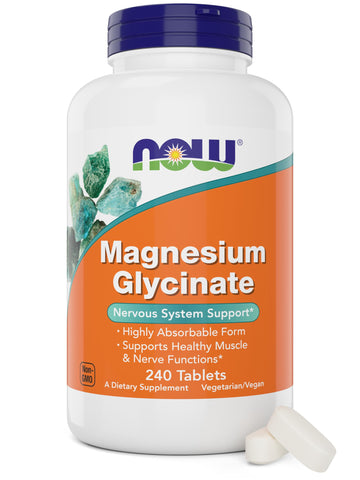 Now Foods Magnesium Glycinate, 240 Tablets - Supports Healthy Muscle and Nerve Functions - Non-GMO NOW FoodsAu supplements