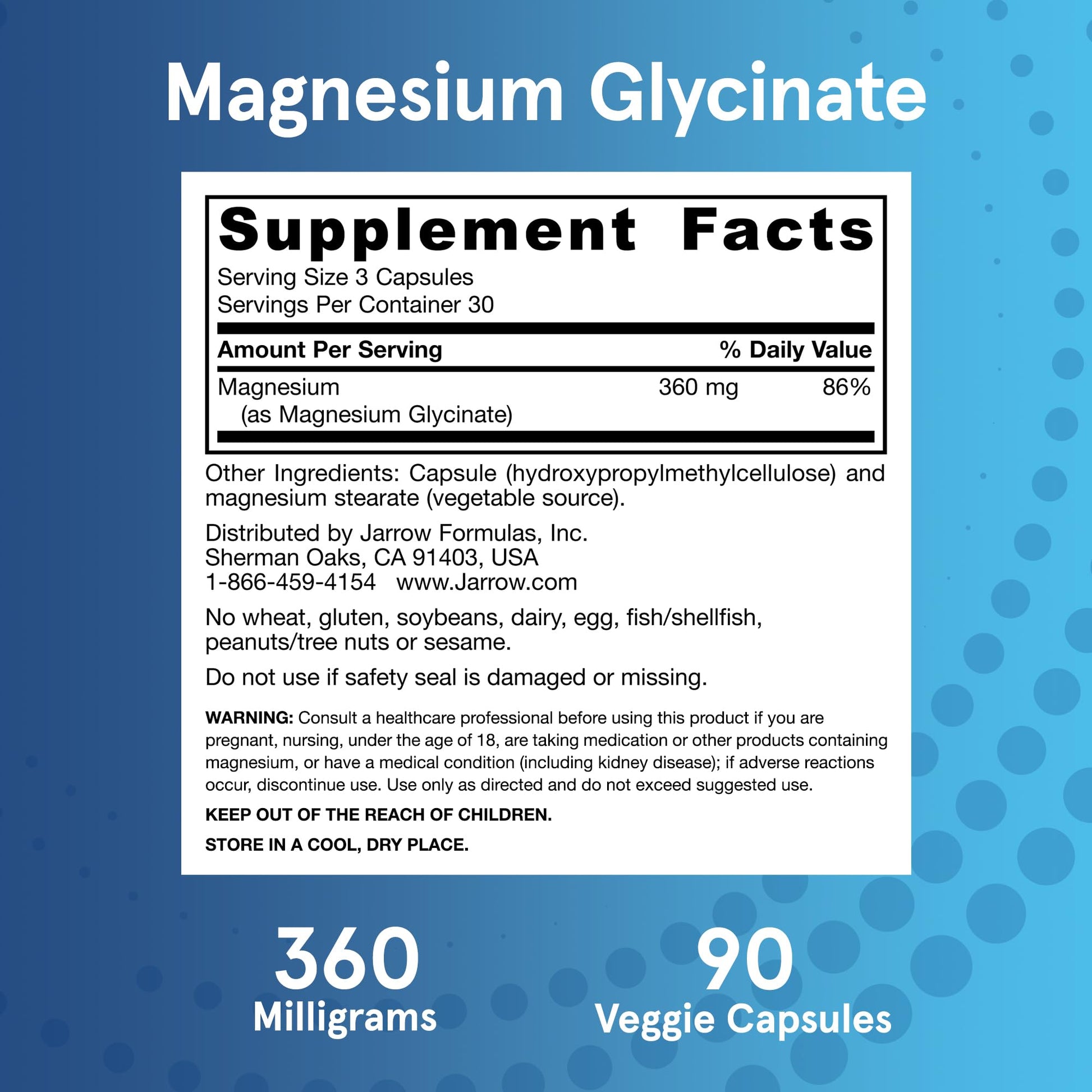 Jarrow Formulas Magnesium Glycinate Veggie Capsules - 360 mg Magnesium per Serving, Supports Relaxation and Healthy Sleep, 90 Count, 30 Day Supply Jarrow FormulasAu supplements