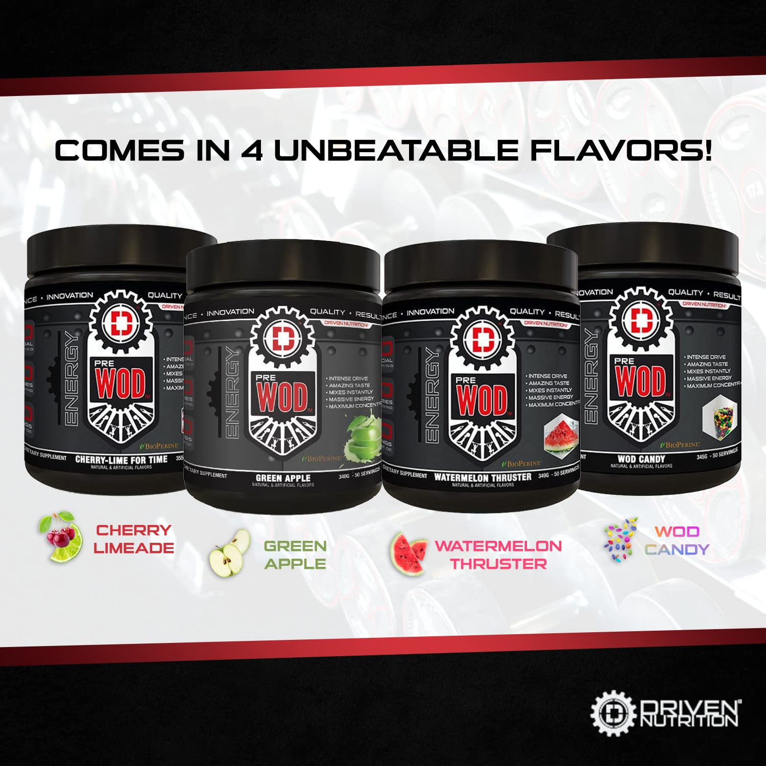 Driven PREWOD Energy Matrix, 50 Servings - Pre-Workout Supplement with Caffeine Driven NutritionAu supplements