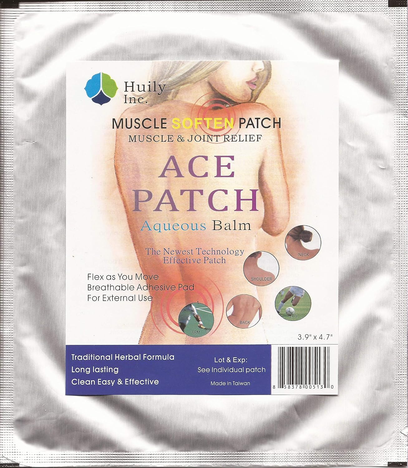 ACE Pain Relief Patch - Aqueous Balm 5 Count HuilyAu supplements
