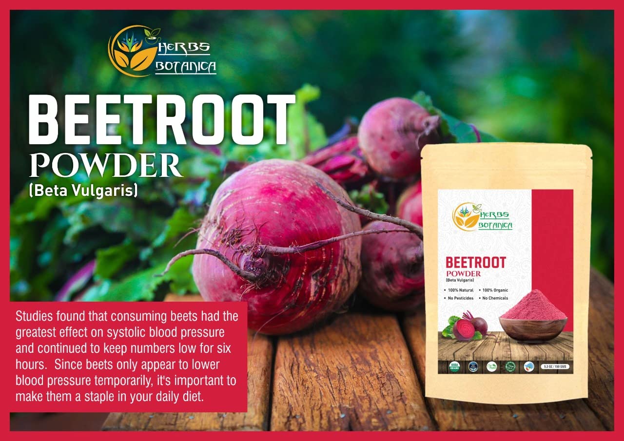 Herbs Botanica Beetroot Powder Organic for Baking and Smoothies | Nitric Oxide Suppement Herbs BotanicaAu supplements