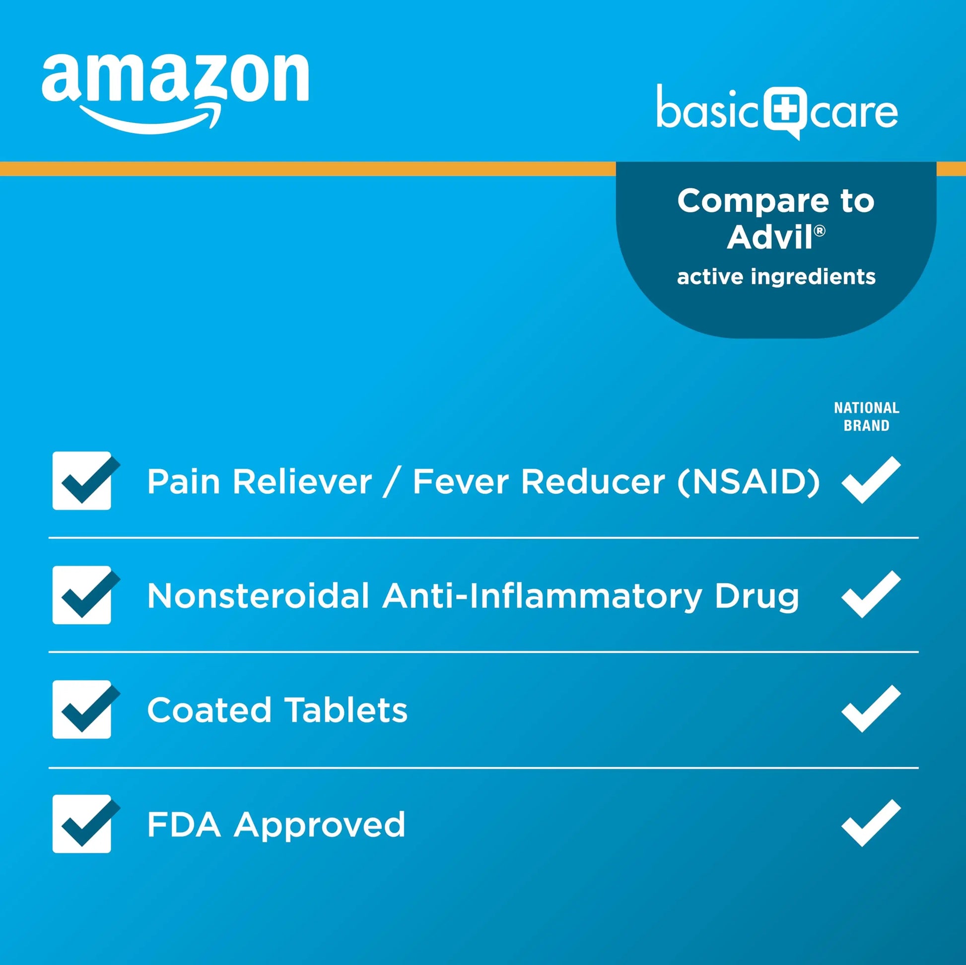 Amazon Basic Care Ibuprofen Tablets, Fever Reducer and Pain Relief from Body Aches, Headache, Arthritis Pain and More, 1000 Count Amazon Basic Carenz supplements
