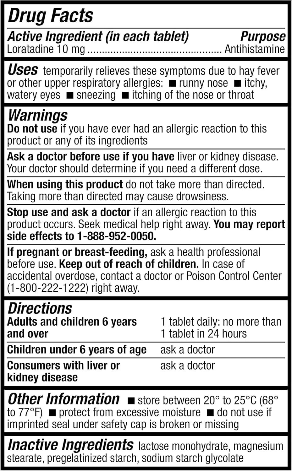 HealthA2Z® Allergy Relief | Loratadine 10mg Antihistamine | 500 Tablets | Dye Free | Relief from Itchy Throat, Sneezing, Runny Noses | 24-Hours Allergy Medicine HealthA2ZAu supplements