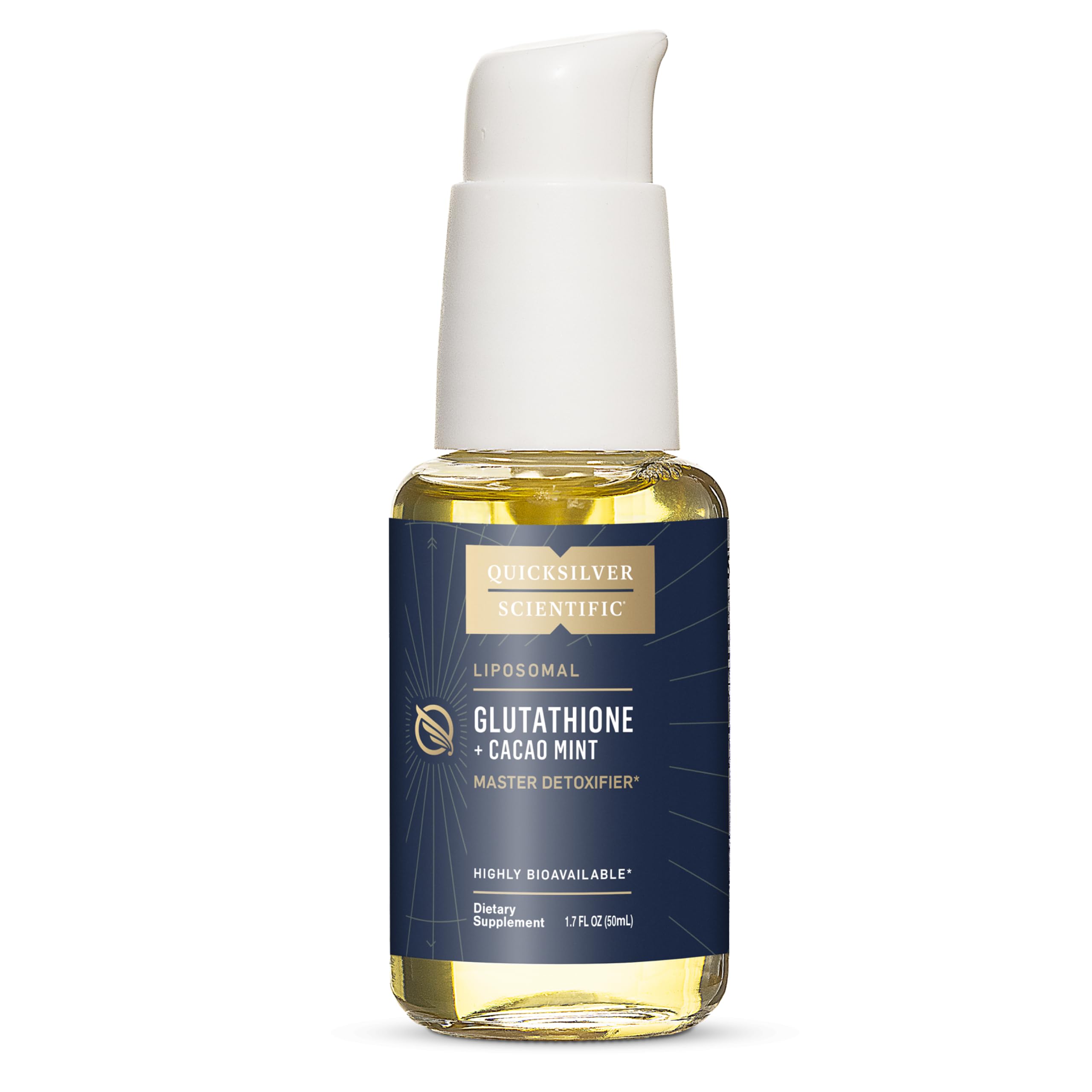 Quicksilver Scientific Liposomal Glutathione - Superior Absorption Oral Glutathione Supplement for Detox & Immune Support - Cacao Mint (1.7 fl oz) Quicksilver ScientificUS supplements