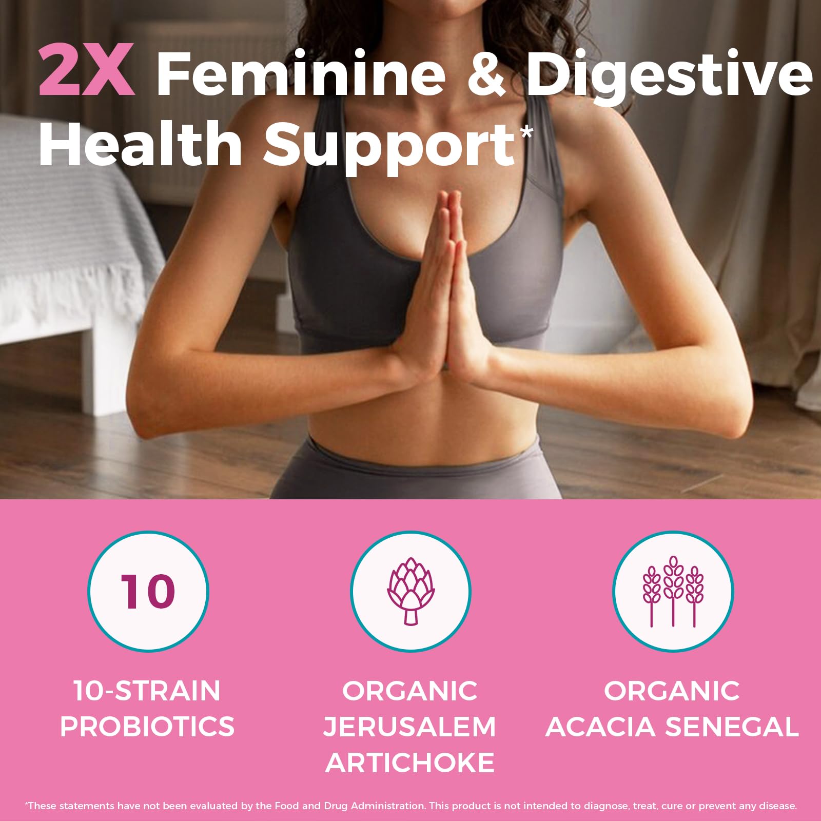NewRhythm Women's Probiotics, Organic Prebiotics, 70 Billion CFU 10 Strains, Vaginal Probiotics for Urinary & Digestive Health, 30 Vegan Capsules, No Bloating NewRhythmAu supplements