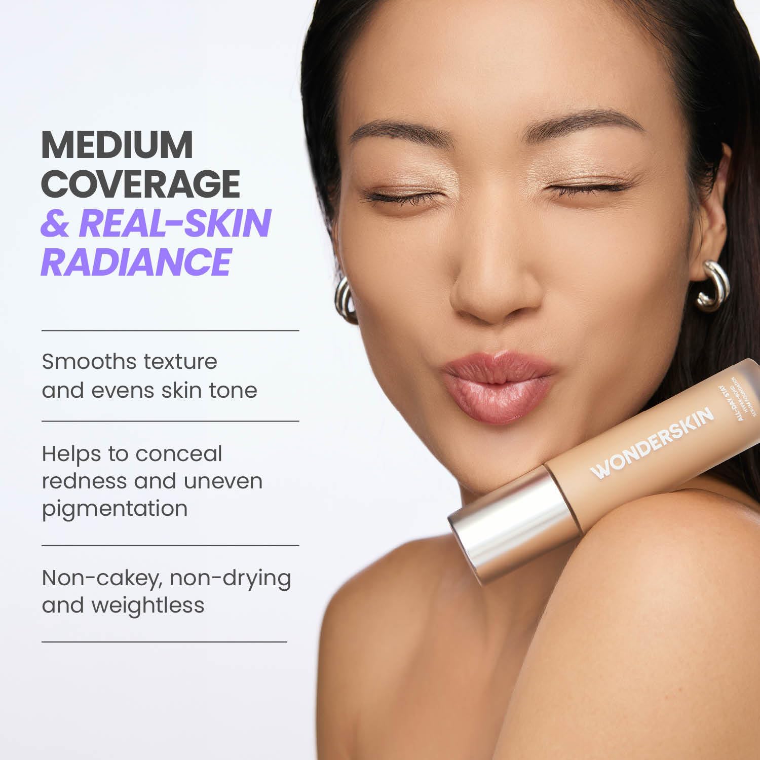 Wonderskin Hyper Bond All-Day Stay Serum Foundation – Waterproof, Transfer-Proof, 24HR Longwear Face Makeup with Niacinamide & Hyaluronic Acid – Lightweight, Natural Finish (Moonstone) WonderskinAu supplements