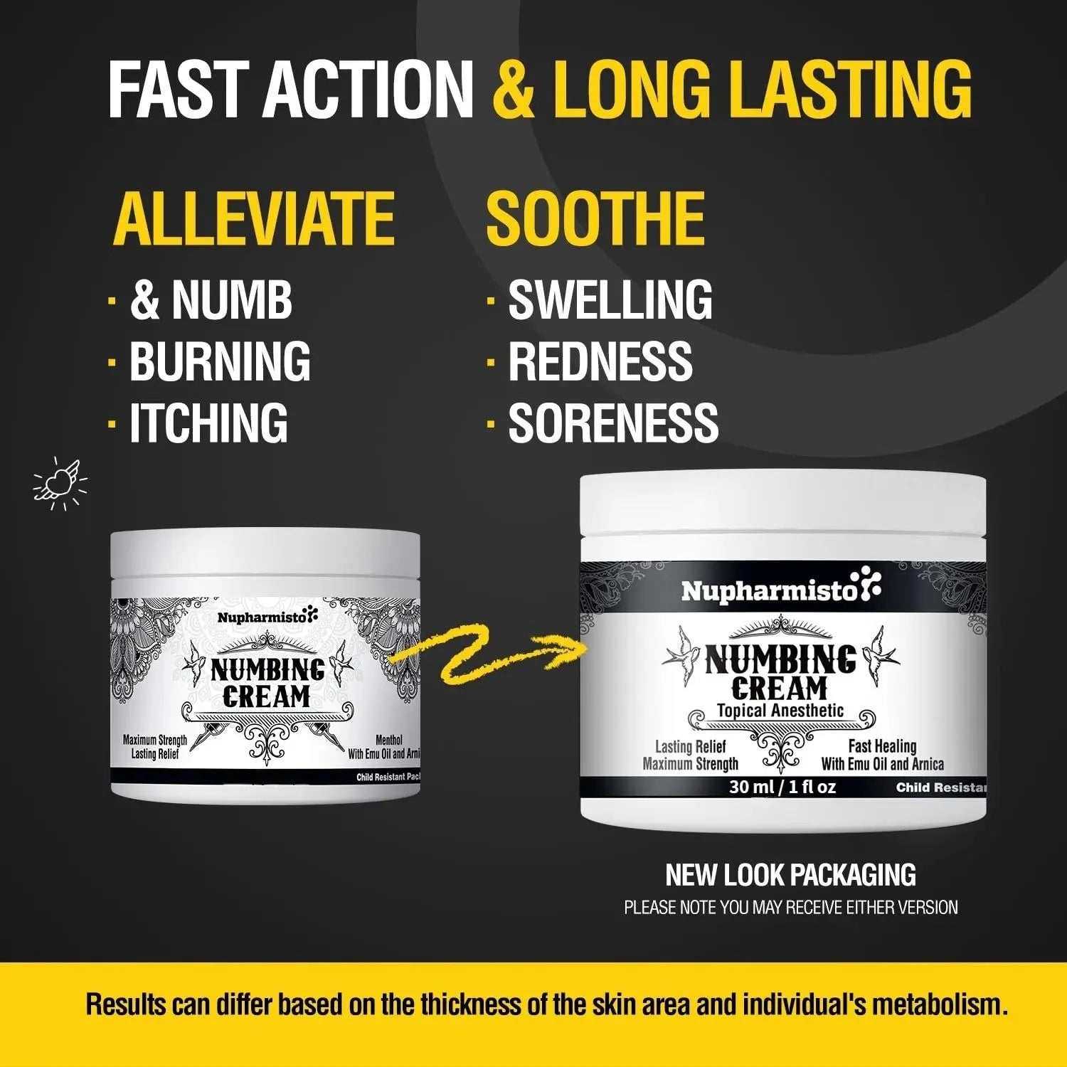 Nupharmisto Numbing Cream Maximum Strength : Long Lasting Numbing Cream with 5X Numbing - Emu Oil and Arnica 30 ml / 1 fl oz NupharmistoAu supplements
