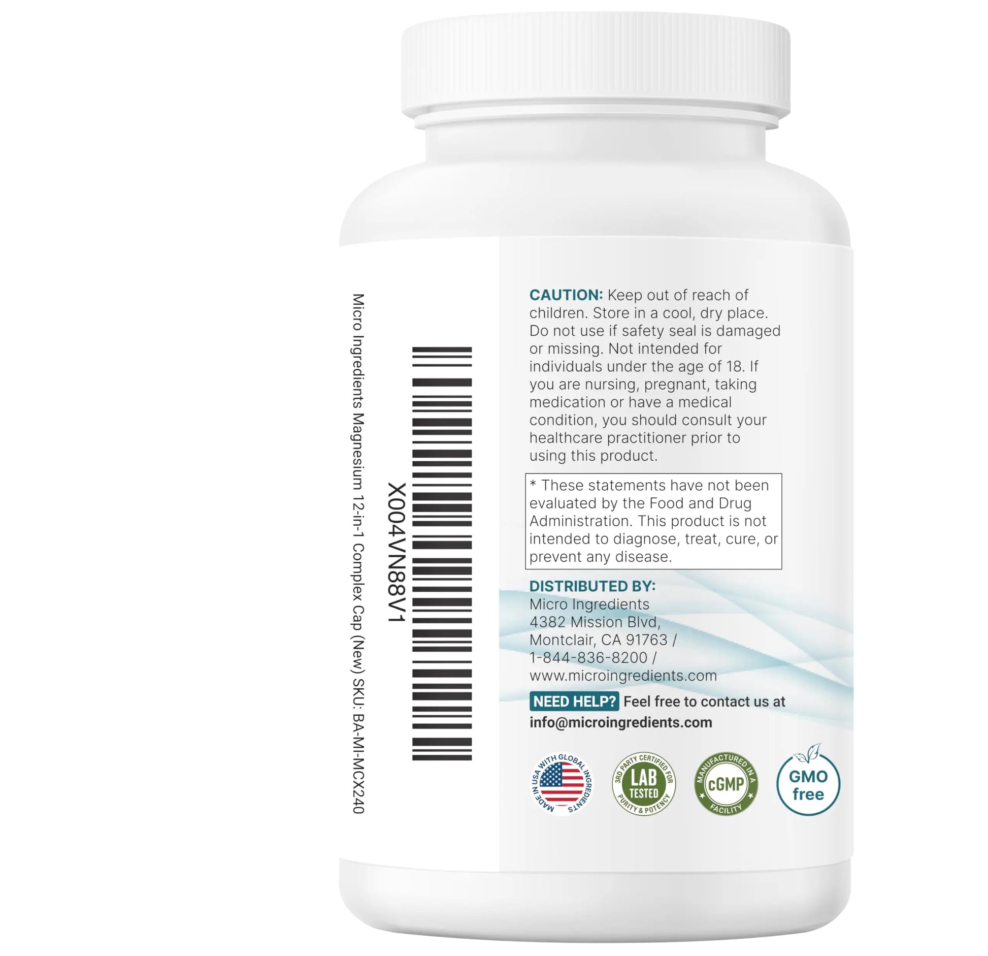 Micro Ingredients 12‑in‑1 Magnesium Complex 1000 mg, 240 Capsules – Magnesium Glycinate, Citrate, Taurate, Malate & More – High Absorption Formula for Men & Women – Chelated & Purified Micro Ingredientsnz supplements